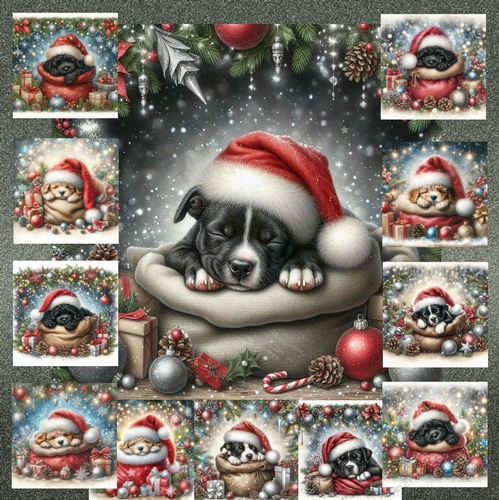 Sleepy Santa Hat Pups 6