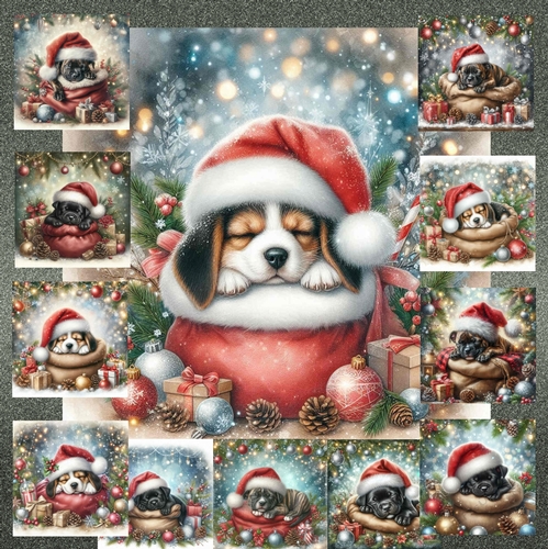 Sleepy Santa Hat Pups 7