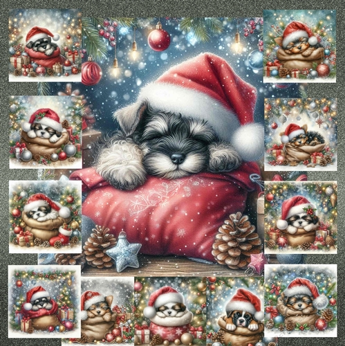 Sleepy Santa Hat Pups 9