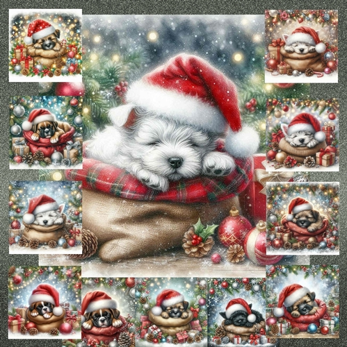 Sleepy Santa Hat Pups 10