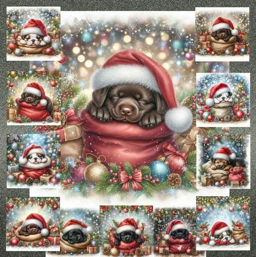Sleepy Santa Hat Pups 13
