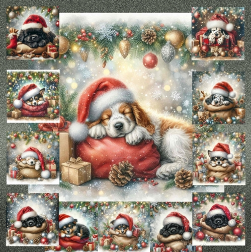 Sleepy Santa Hat Pups 15