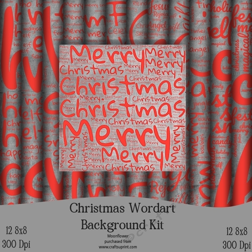 Christmas Wordart Background Kit 