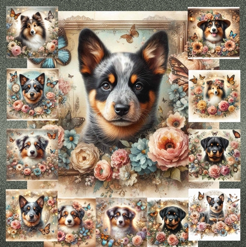 Floral Portrait Pups 3