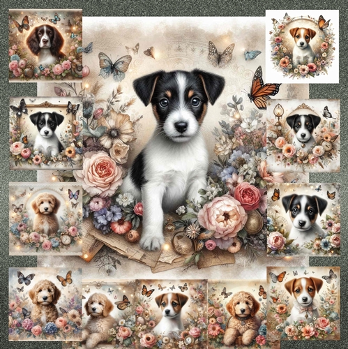 Floral Portrait Pups 5