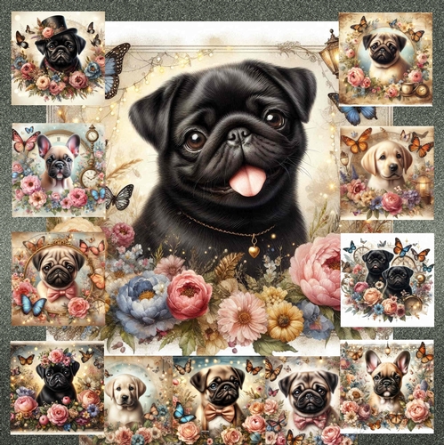 Floral Portrait Pups 12
