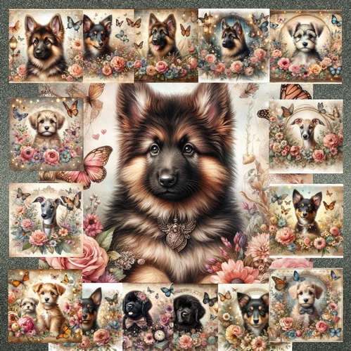 Floral Portrait Pups 16