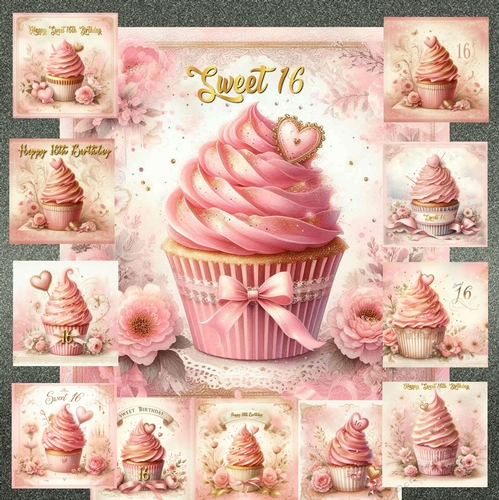 Sweet 16 birthday Cupcakes
