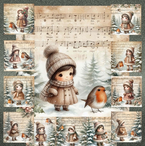 Vintage Music  Christmas Little Girl