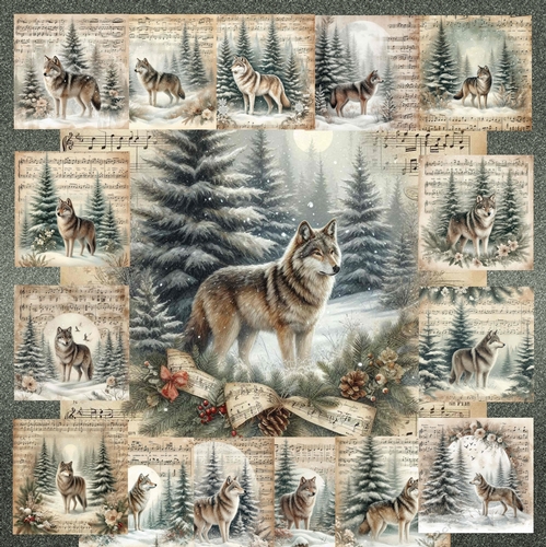 Vintage Music  Christmas Wolfs