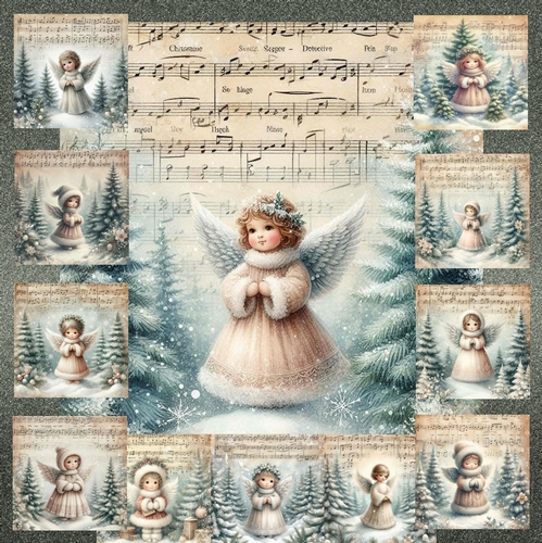 Vintage Music Christmas Angels