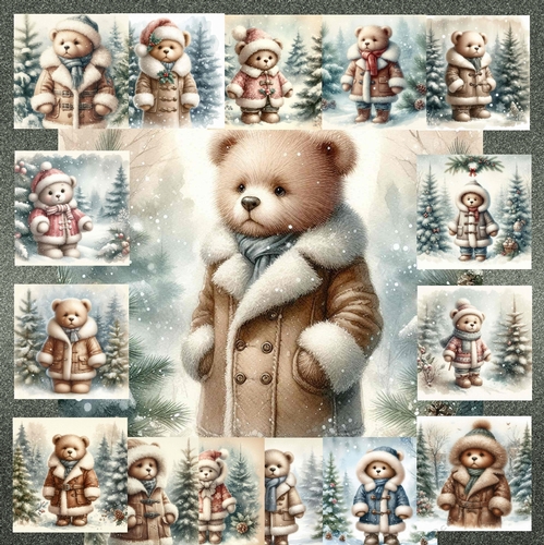 Vintage Music Christmas Teddy 2