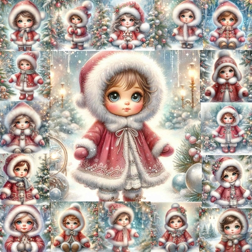 Little Cute Christmas Girl 