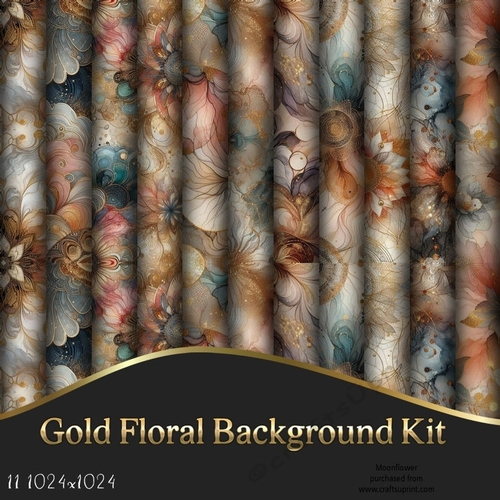 Gold Floral Background Kit 