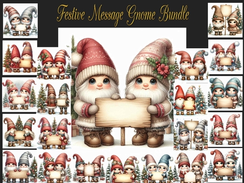 Festive Message Gnome  Big Bundle 