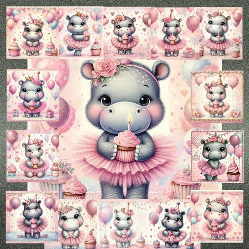 Cute Cupcake Hippo