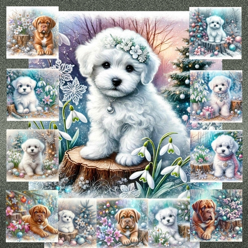 Frosty Snow Drops And Furry Friends 1