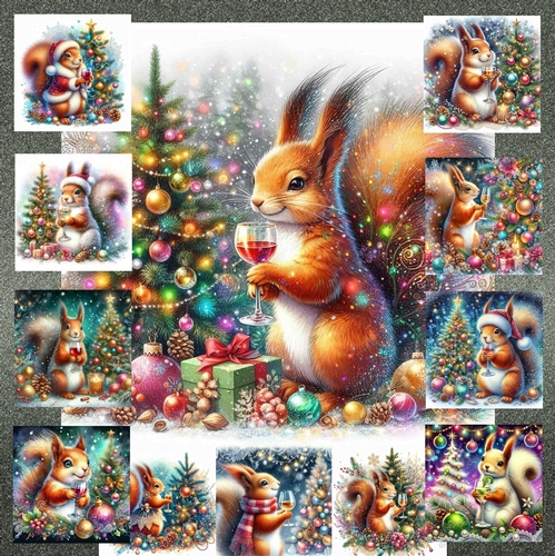 Festive Wine Squirrel 