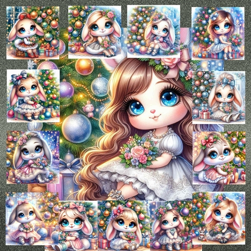 Cute Festive Bunnie Girl 