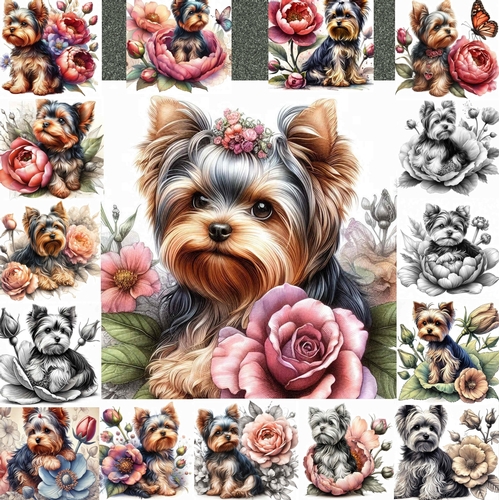 Floral Yorkie