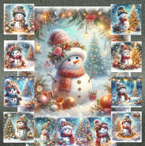 Floral Snowmen