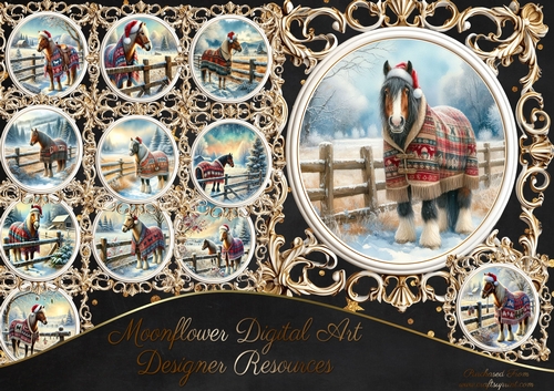 Festive Framed Horses