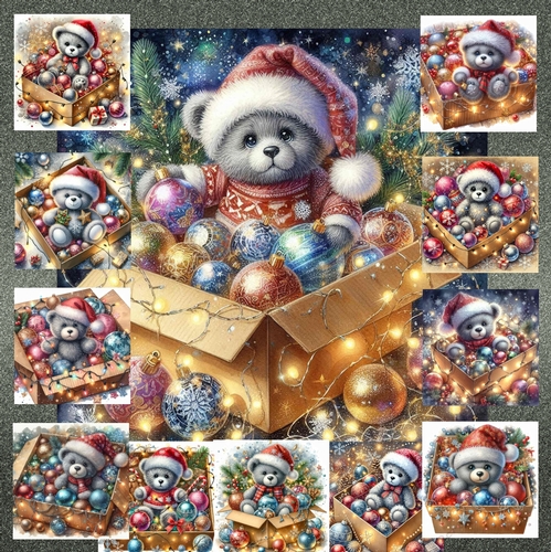 Xmas Decoration Box Teddy Bears 1