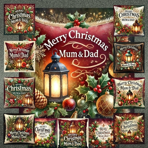 Mum & dad Christmas Cushions