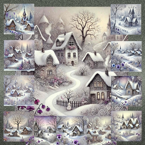 Knitted Lace Christmas Village 2
