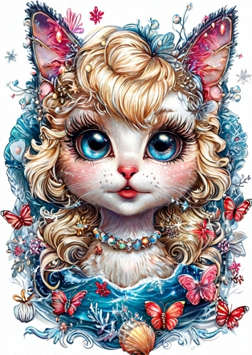 Beautiful Ocean Wave  Cat Girl