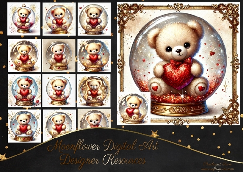 Glitter Heart  Bears 1