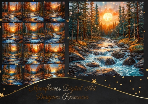 Sunset Forest Stream