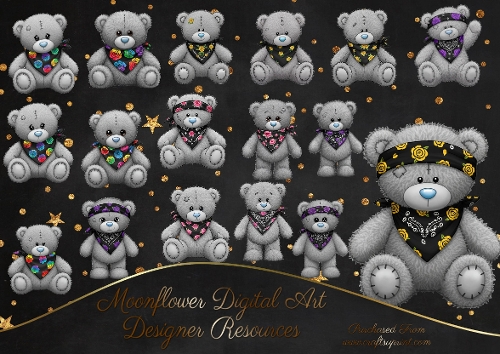 Bandana Bears Clipart