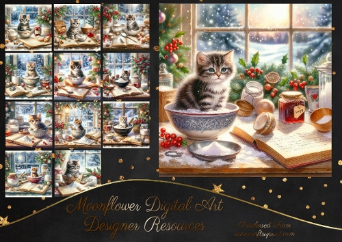 Christmas Cooking Kitten 