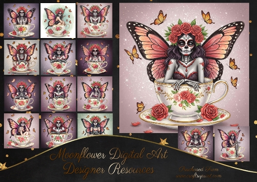 Dia De Los Muertos Tea cup Fairy 