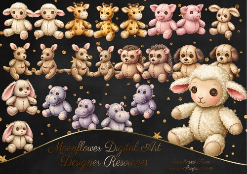 Stuffed Knitted Toys Clipart