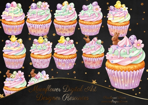 Easter Cupcakes Clipart