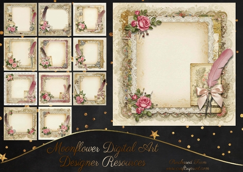 Vintage Floral Feather 2