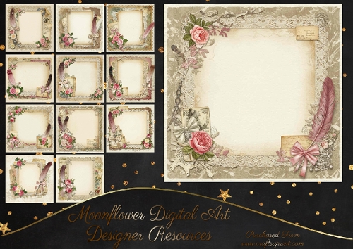 Vintage Floral Feather 3