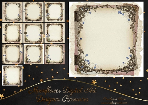  Vintage Metal Framed Florals 