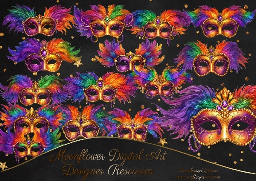 Mardi Gras Masks Clipart 
