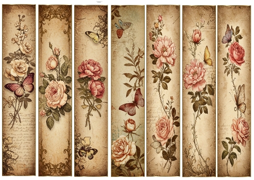 Floral Vintage bookmarks 1
