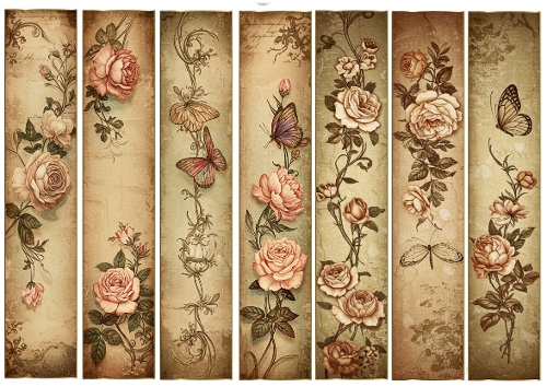Floral Vintage bookmarks 2