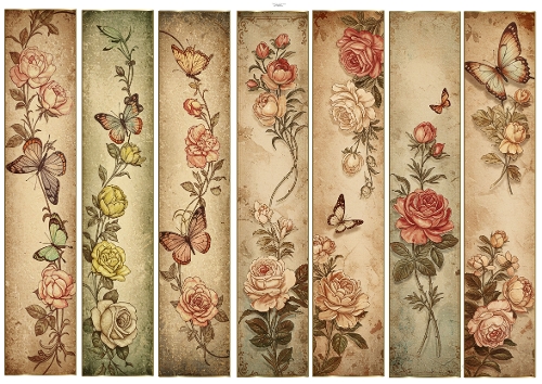 Floral Vintage bookmarks 4
