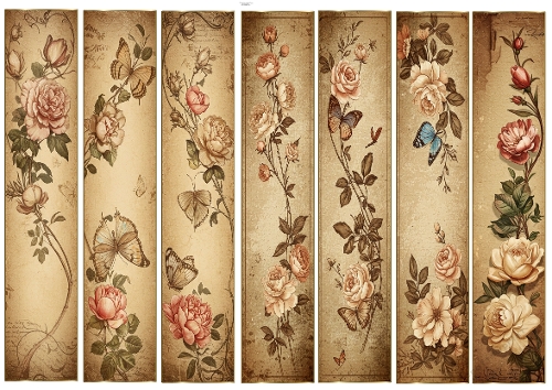 Floral Vintage bookmarks 6