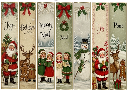 Vintage Christmas Bookmarks 1