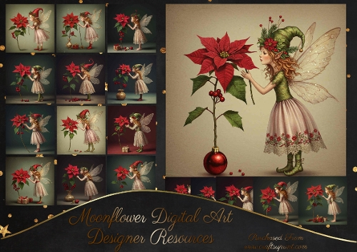 Vintage Poinsettia Fairy 
