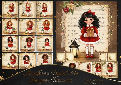 Christmas Girls Plus Bonus Backgrounds