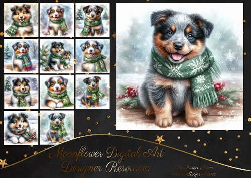 Cute Christmas Scarf Pups 4