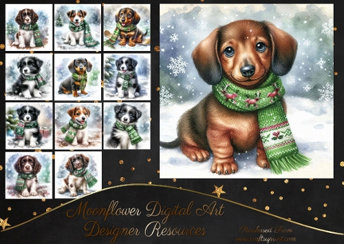 Cute Christmas Scarf Pups 5